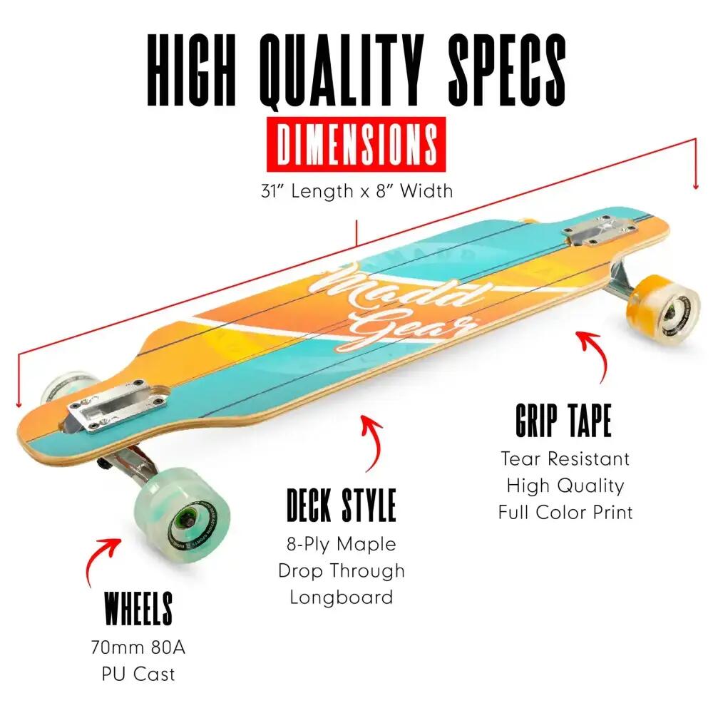 MGP Drop Through Longboard Boardwalk 31" 5/7