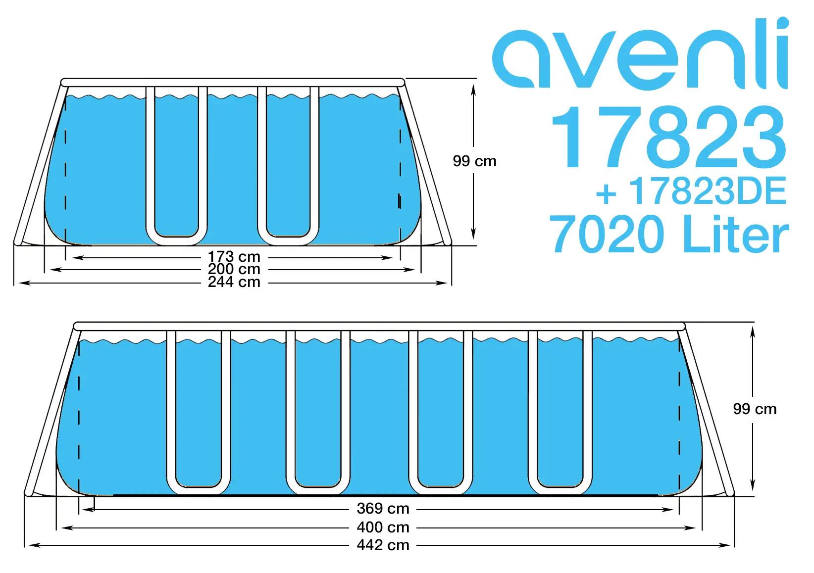 Frame Pool Komplettset 400x200x100 cm braun mit Filterpumpe & Sicherheitsleiter 9/9