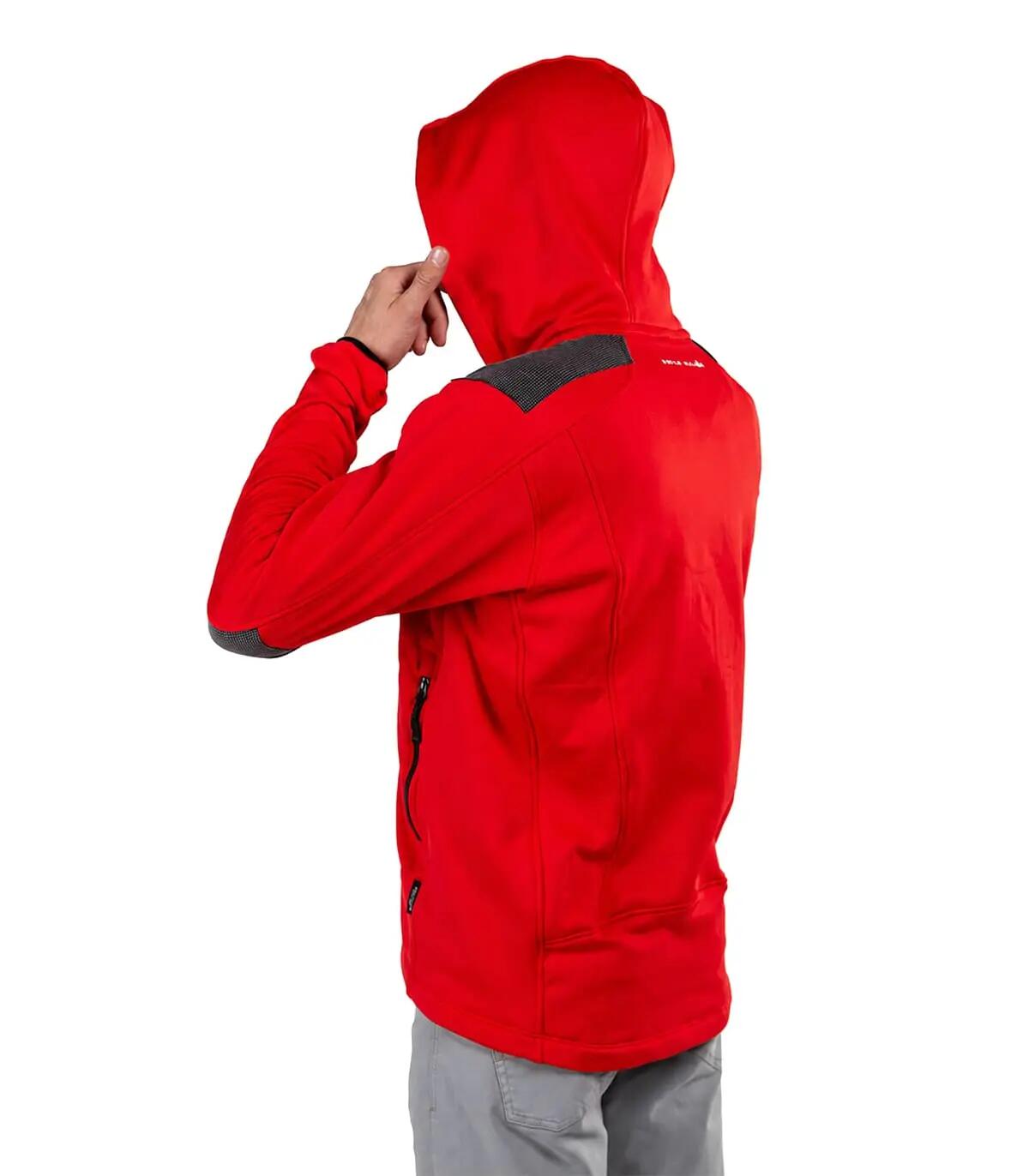 Forro Polar de Montaña y Escalada con Capucha Yukón Hombre Rojo-Negro 3/5