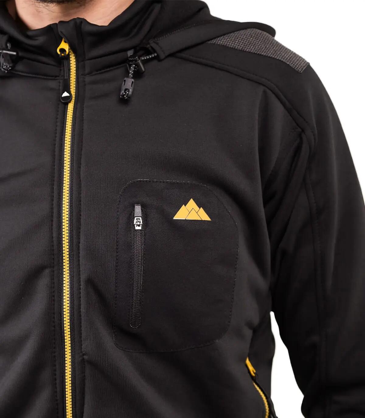 Casaco Polar Yukón Alpinismo Homem Polivalente Com Capuz Preto 3/5
