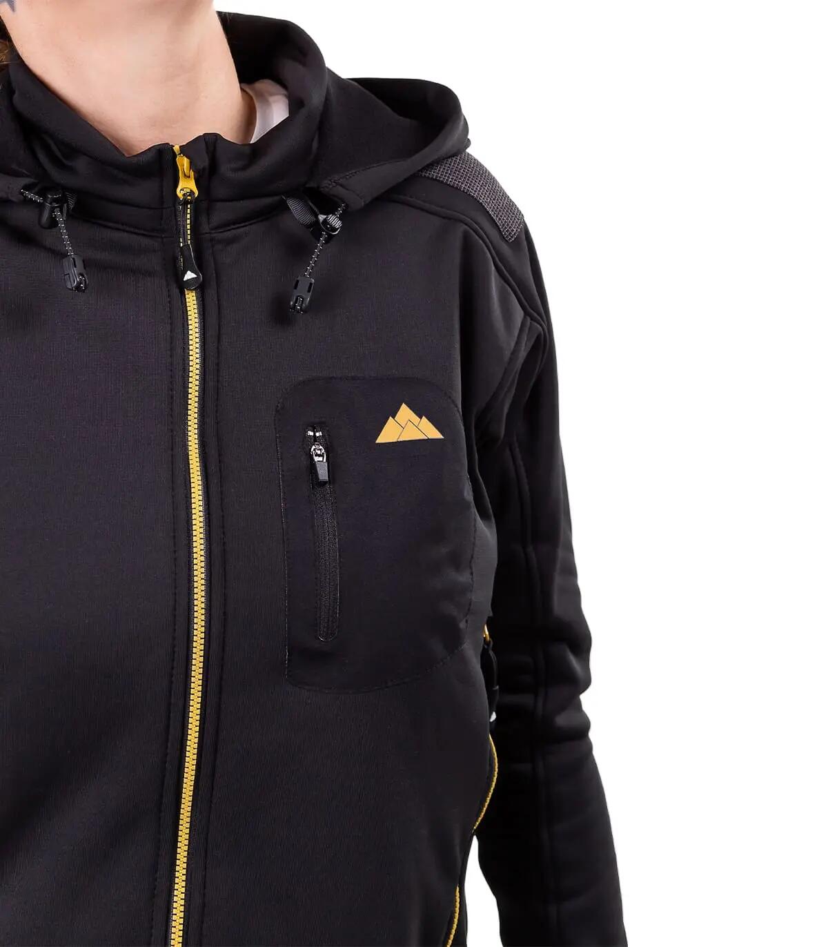 Forro Polar de Montaña y Escalada con Capucha Yukón Mujer Negro 3/5