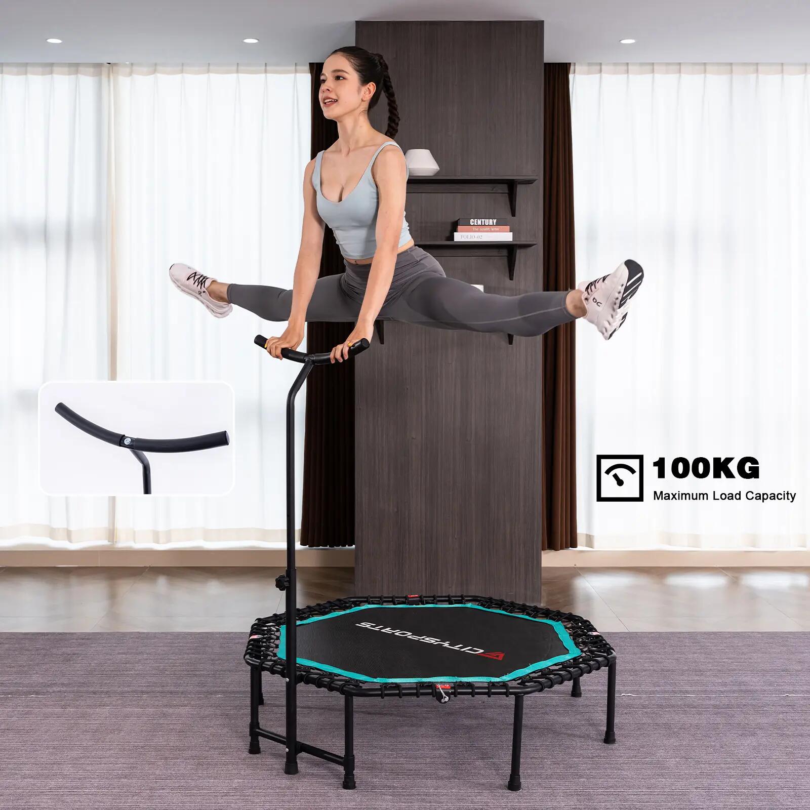 Trampolín de fitness plegable, BCJ-51B, ⌀109cm, asas ajustables desmontables 5/9