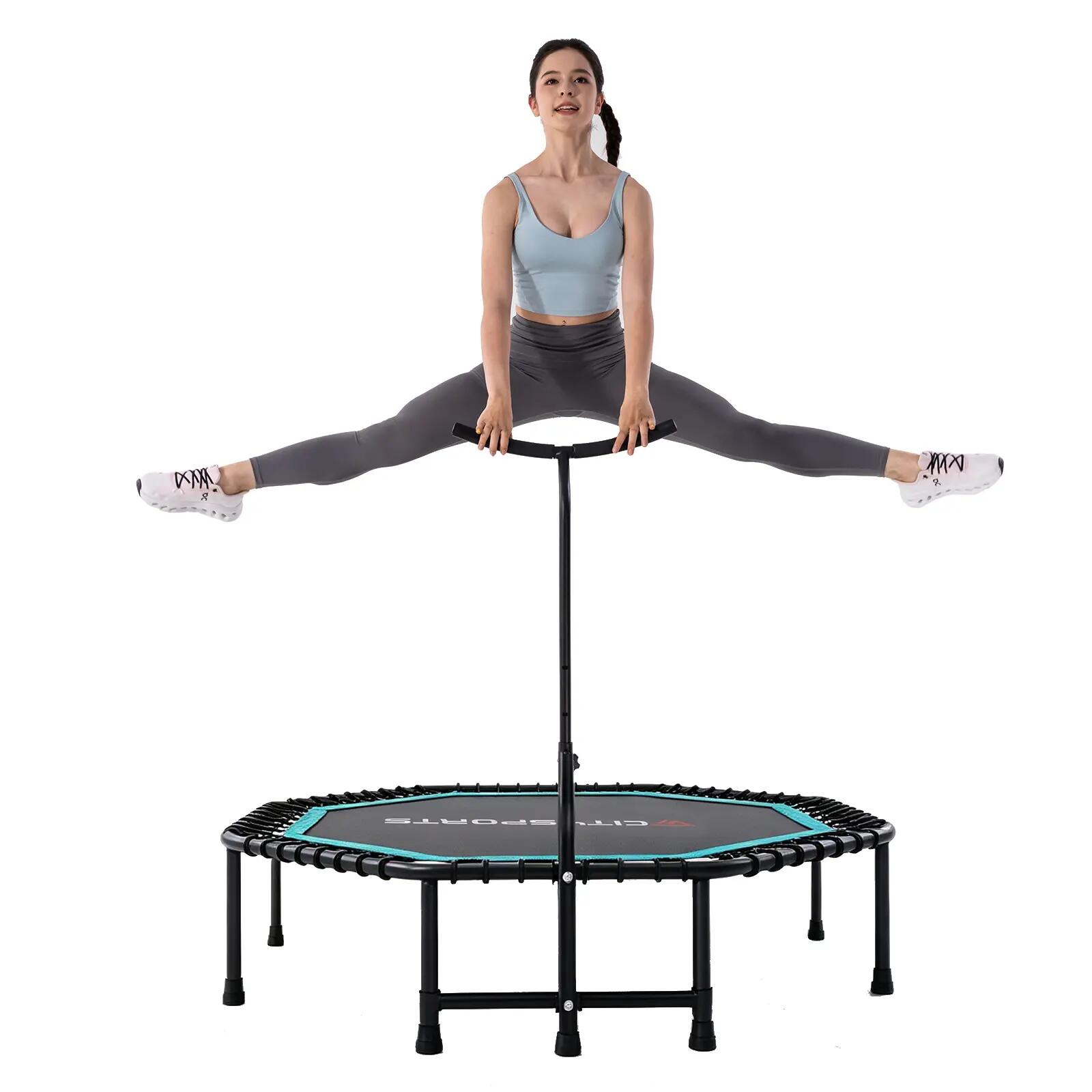 Trampolín de fitness plegable, BCJ-51B, ⌀109cm, asas ajustables desmontables 3/9