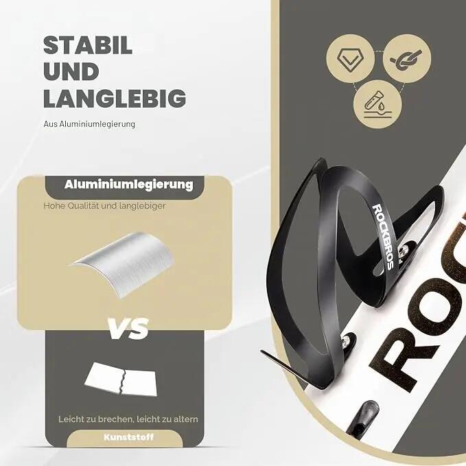 ROCKBROS Flaschenhalter Fahrrad Getränkehalter Alu 2/7
