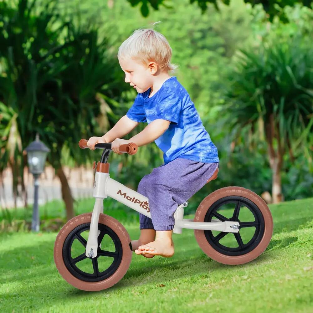 Bicicleta de equilíbrio infantil Eva com rodas de 12 polegadas, cor creme. 6/11
