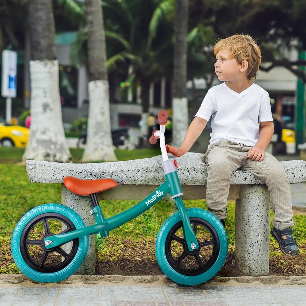 Bicicleta de equilíbrio infantil Eva com rodas de 12 polegadas, cor turquesa. 5/11