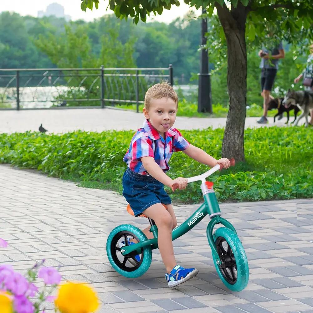 Bicicleta de equilíbrio infantil Eva com rodas de 12 polegadas, cor turquesa. 4/11