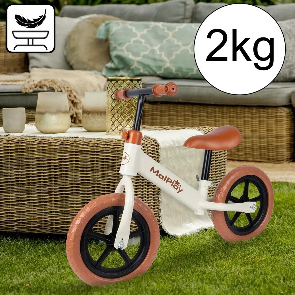 Bicicleta de equilíbrio infantil Eva com rodas de 12 polegadas, cor creme. 10/11