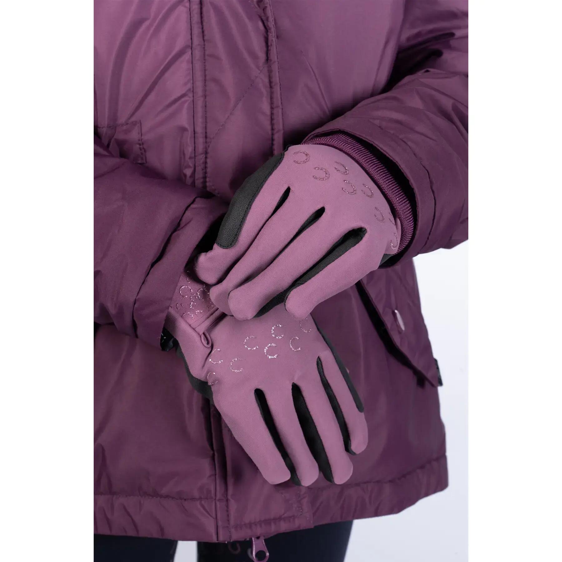 GANTS D'HIVER D'ÉQUITATION HKM ALVA JUNIOR LILAS 3/3