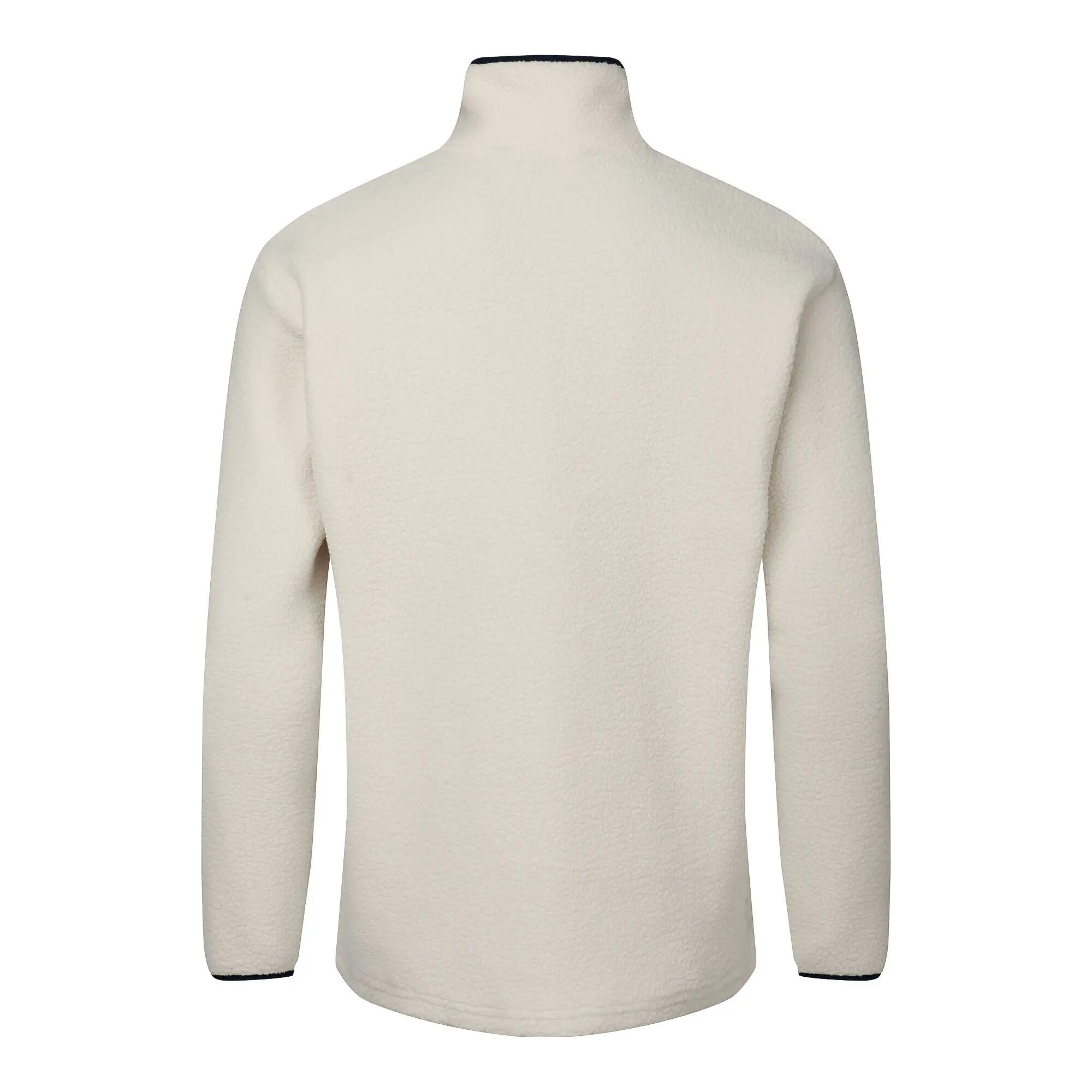 Herren-Fleecejacke mit zwei Druckknöpfen und halbem Reißverschluss 3/4