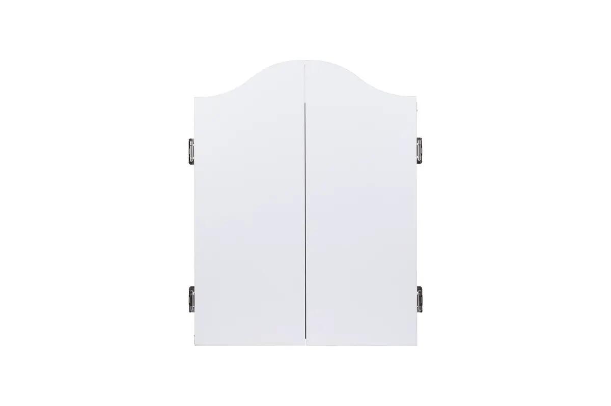 Armoire en bois blanc avec jeu de fléchettes en sisal 4/5