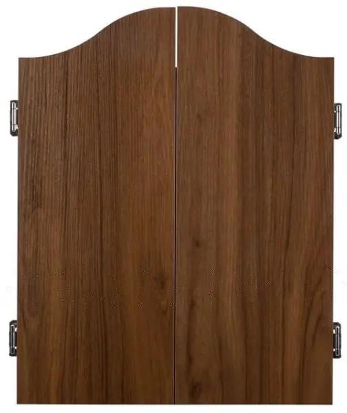 Armoire en bois marron avec jeu de fléchettes en sisal 4/5