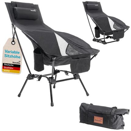 Chaise de camping pliable Compact Flex - ultralégère - 4 hauteurs d'assise
