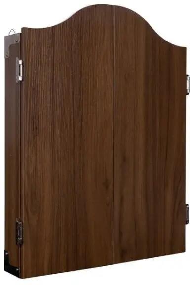 Armoire en bois marron avec jeu de fléchettes en sisal 3/5