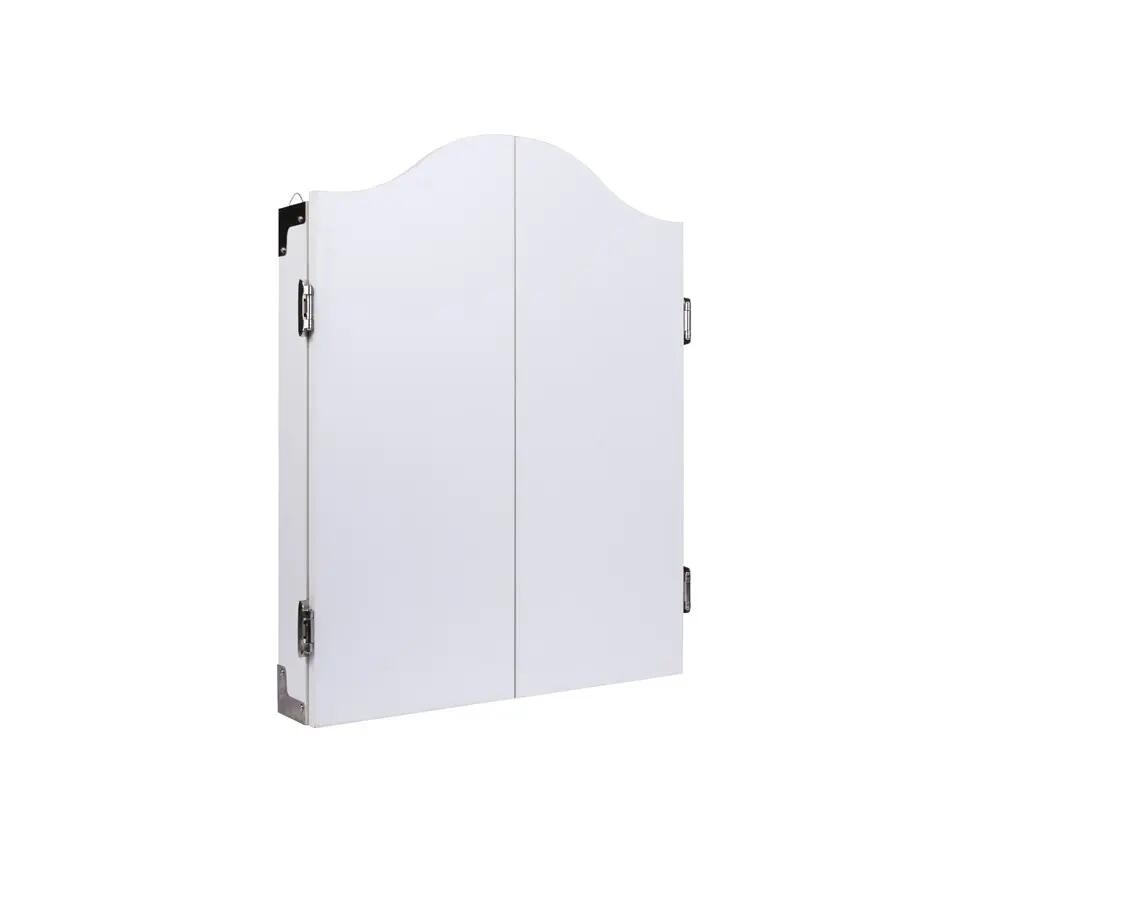 Armoire en bois blanc avec jeu de fléchettes en sisal 2/5