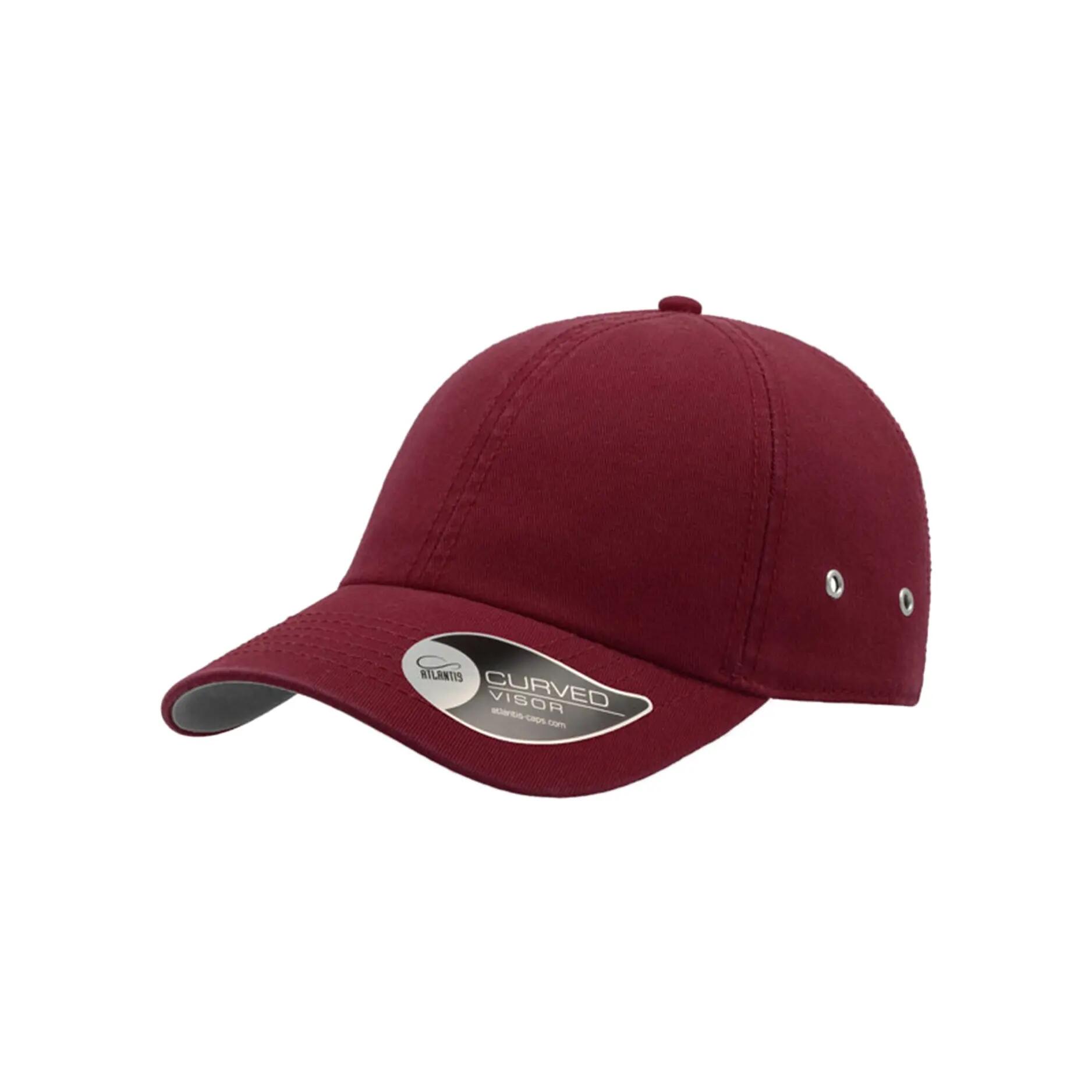 Action 6 Panel Chino Baseball Cap (Pack of 2) (Burgundy) 5/5