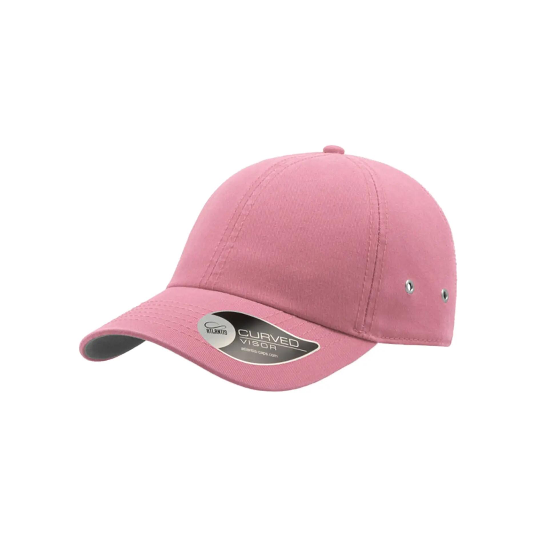 Action 6 Panel Chino Baseball Cap (Pack of 2) (Pink) 5/5