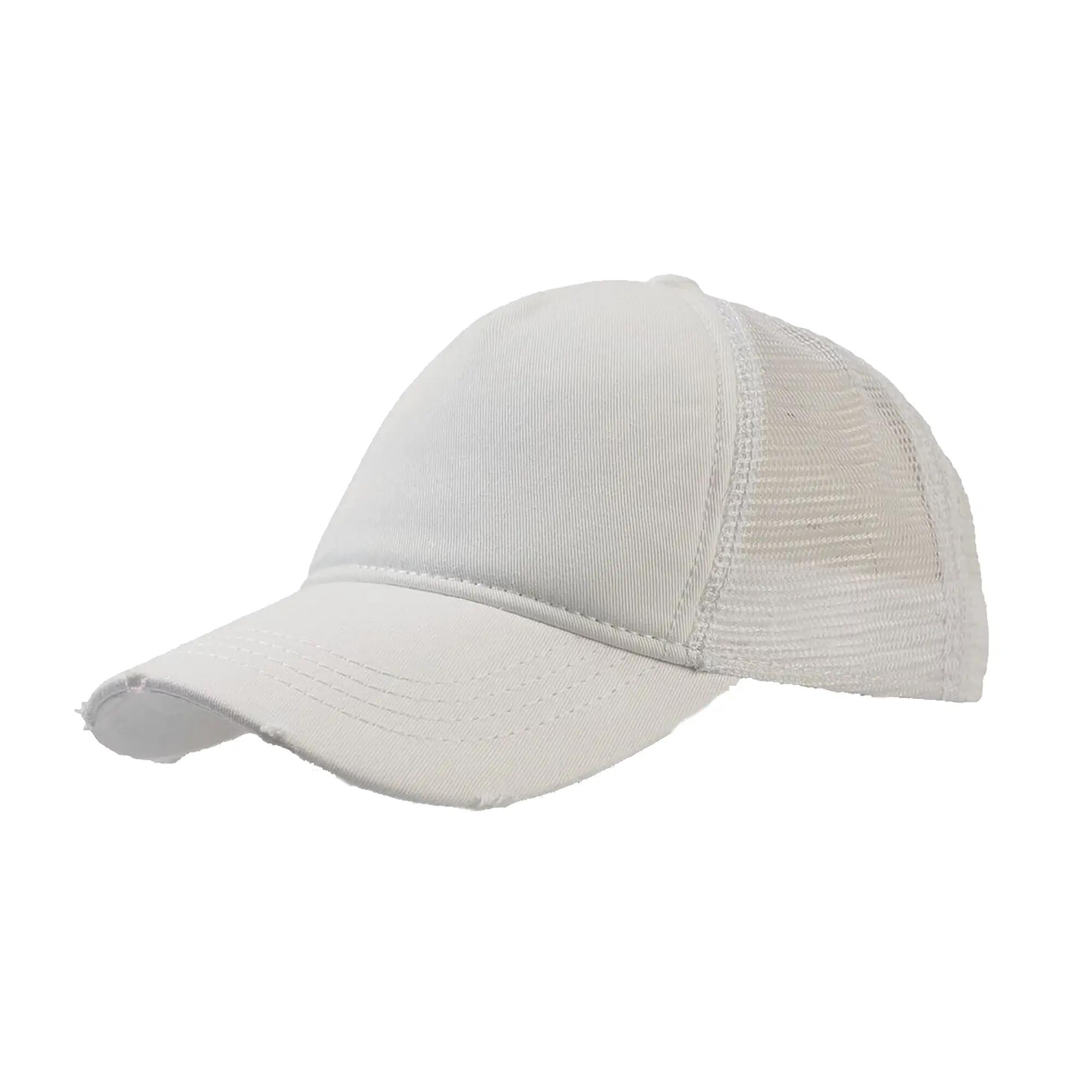 Casquette Trucker Effet Usé RAPPER Mixte (Blanc) 6/7