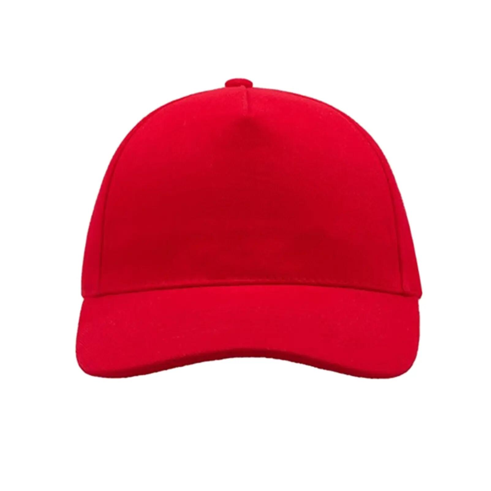 Liberty Five Buckle Heavy Brush Cotton 5 Panel Cap (Red) 5/5