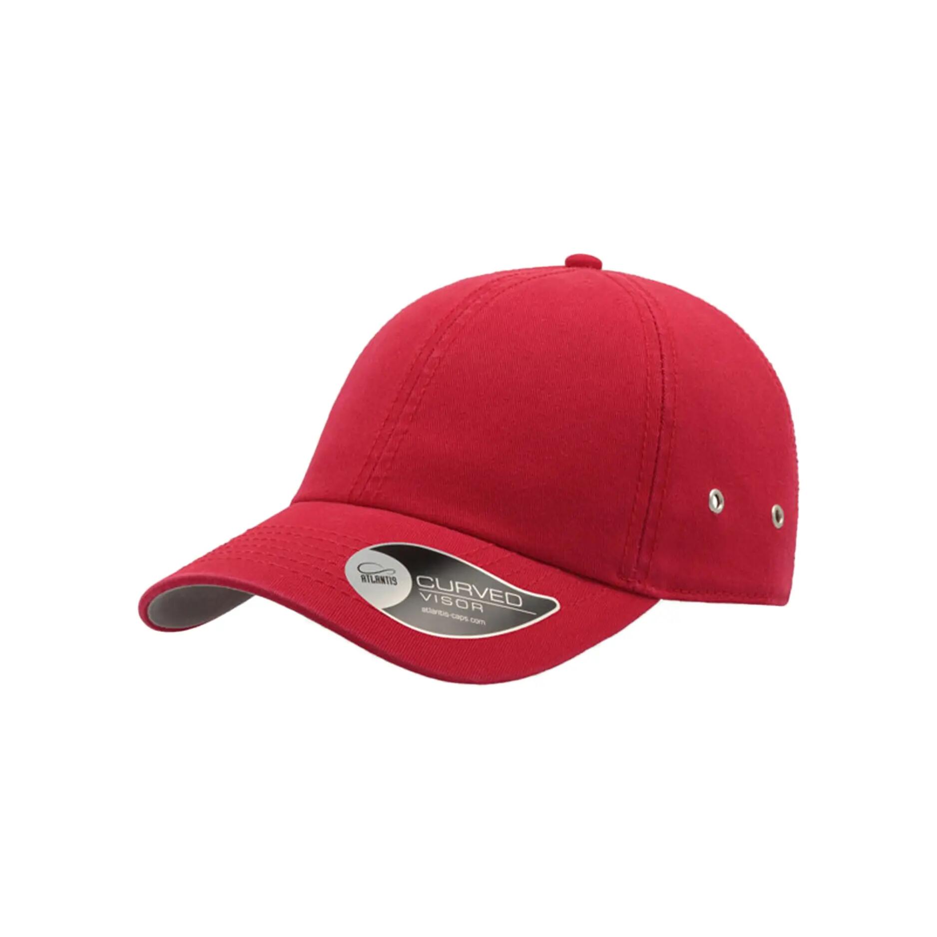 Action 6 Panel Chino Baseball Cap (Pack of 2) (Red) 5/5