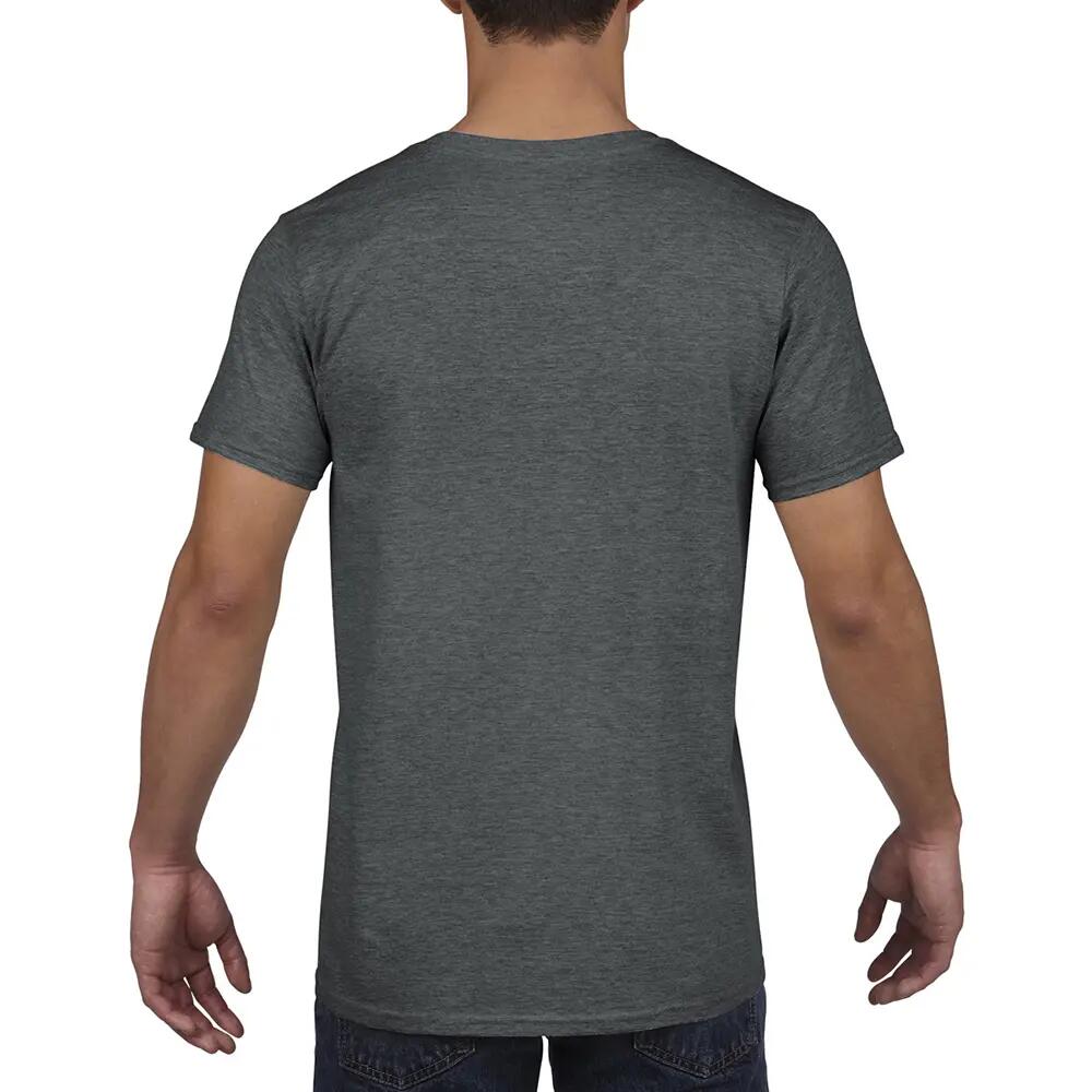Mens Soft Style VNeck Short Sleeve TShirt (Dark Heather) 5/5
