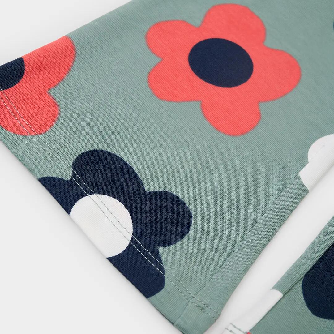 Legging verde estampado de flores 3/4
