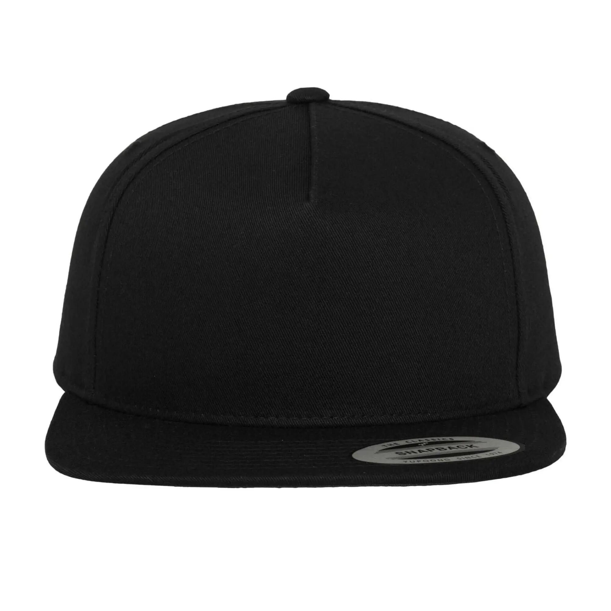 5 Panel Cotton Twill Snapback Cap (Black) 6/6