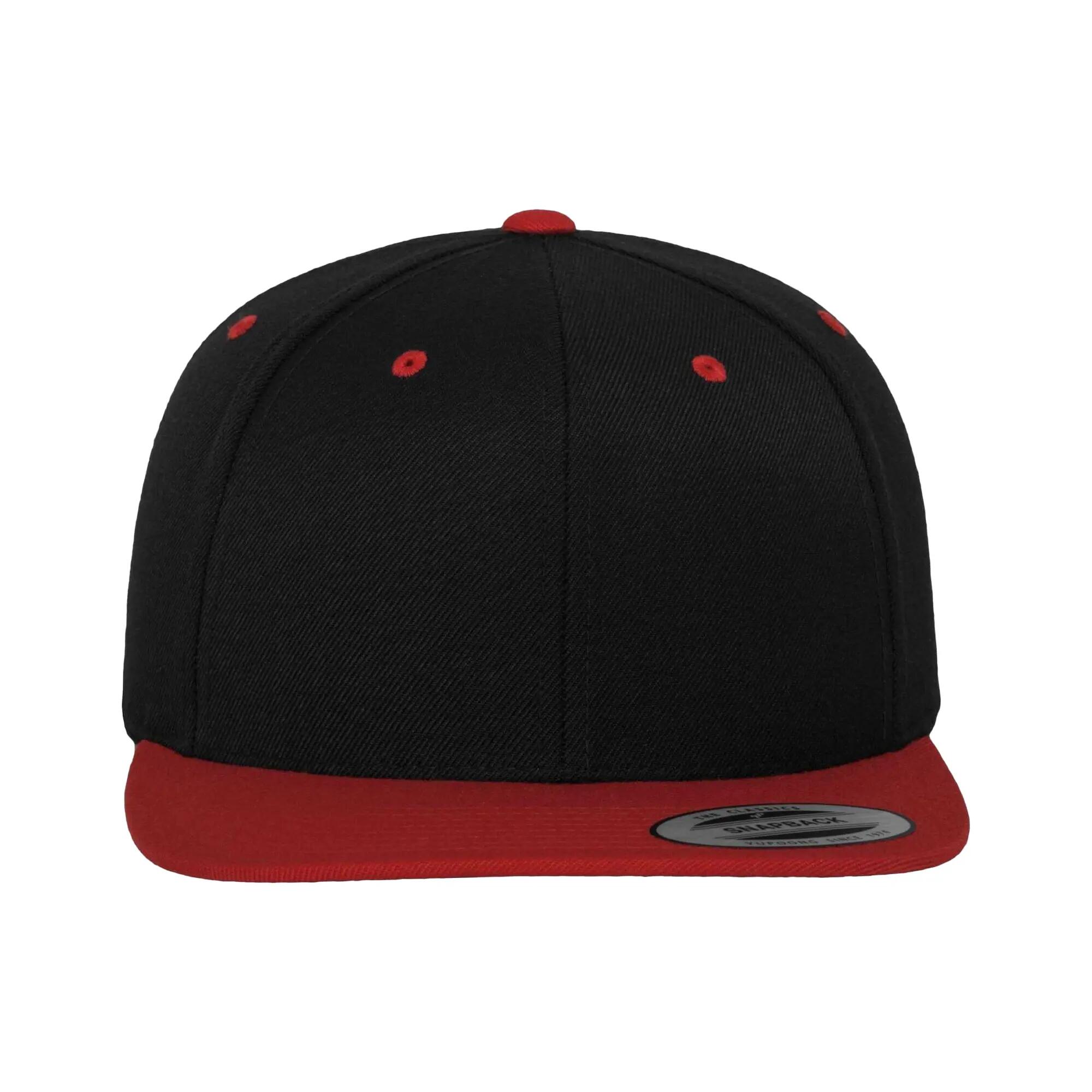 "Classic" Kappe Damen und Herren Schwarz/Rot 5/5
