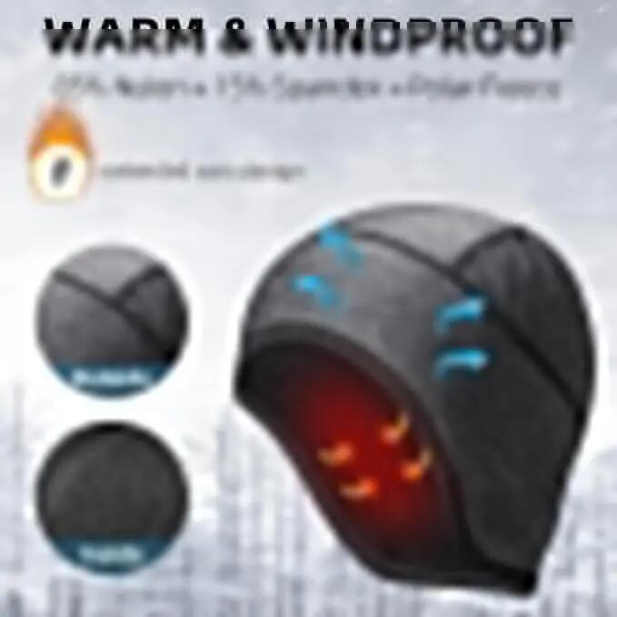 Winter-Fahrradmütze winddicht warm mit reflektierendem Logo 2/7