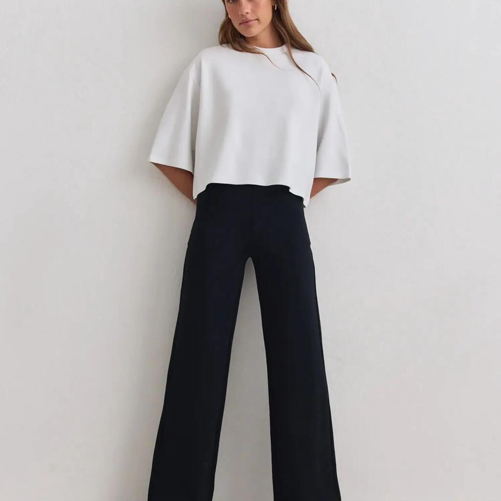 Women’s Pants High-Waisted Wide-Leg Tall Luxe Black