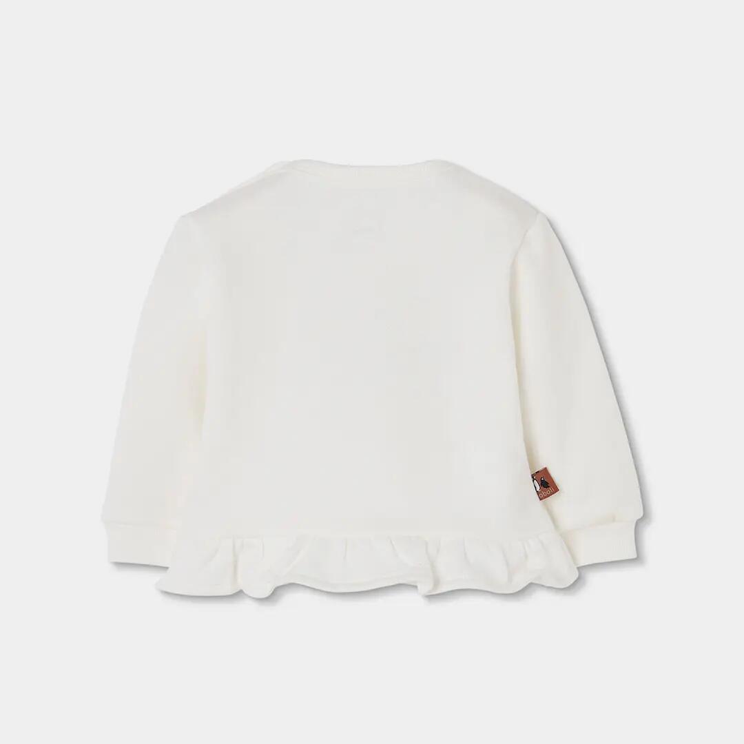 Conjunto punto bebé niña blanco estampado pingüinos 5/7