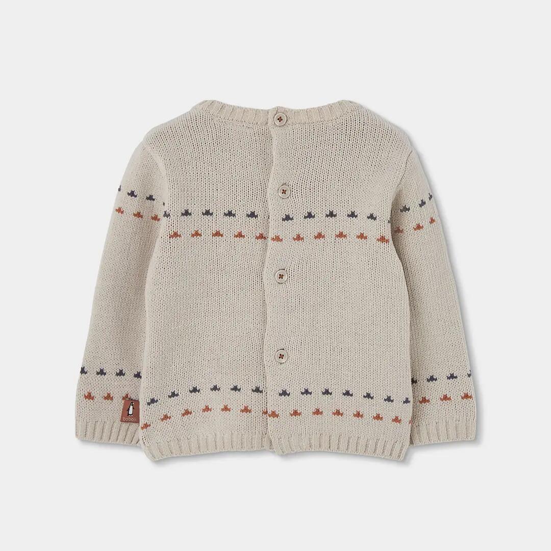 Conjunto punto bebé niño beige con pingüinos 5/7