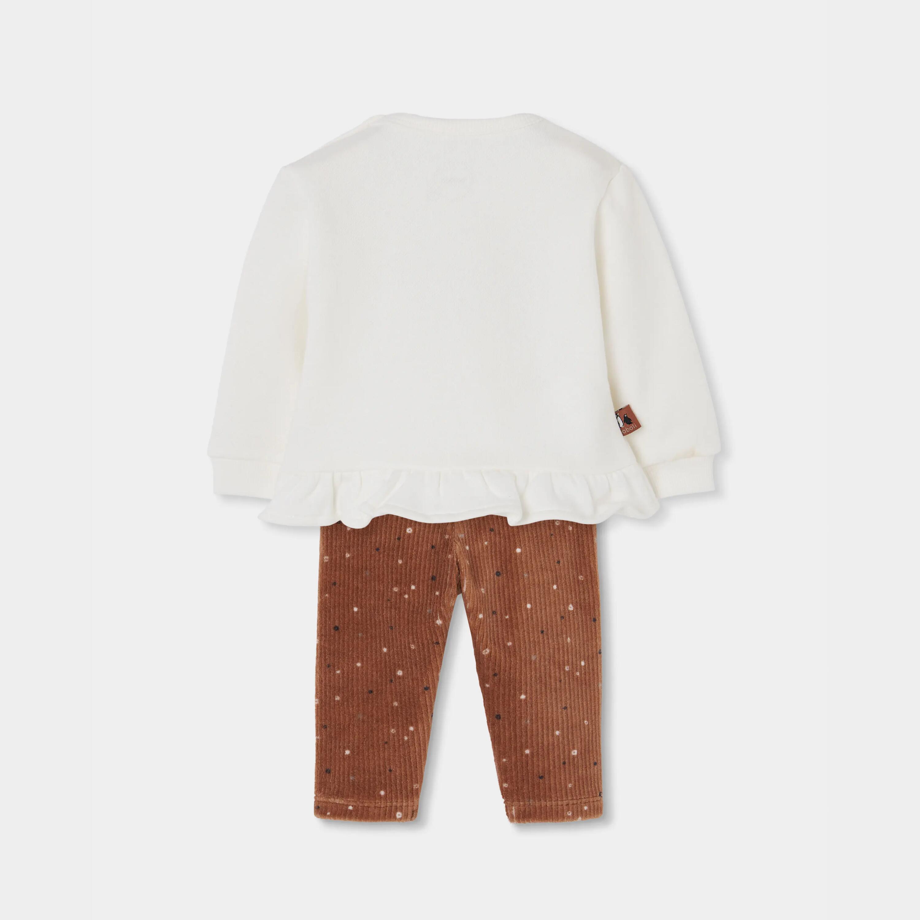Conjunto punto bebé niña blanco estampado pingüinos 2/7