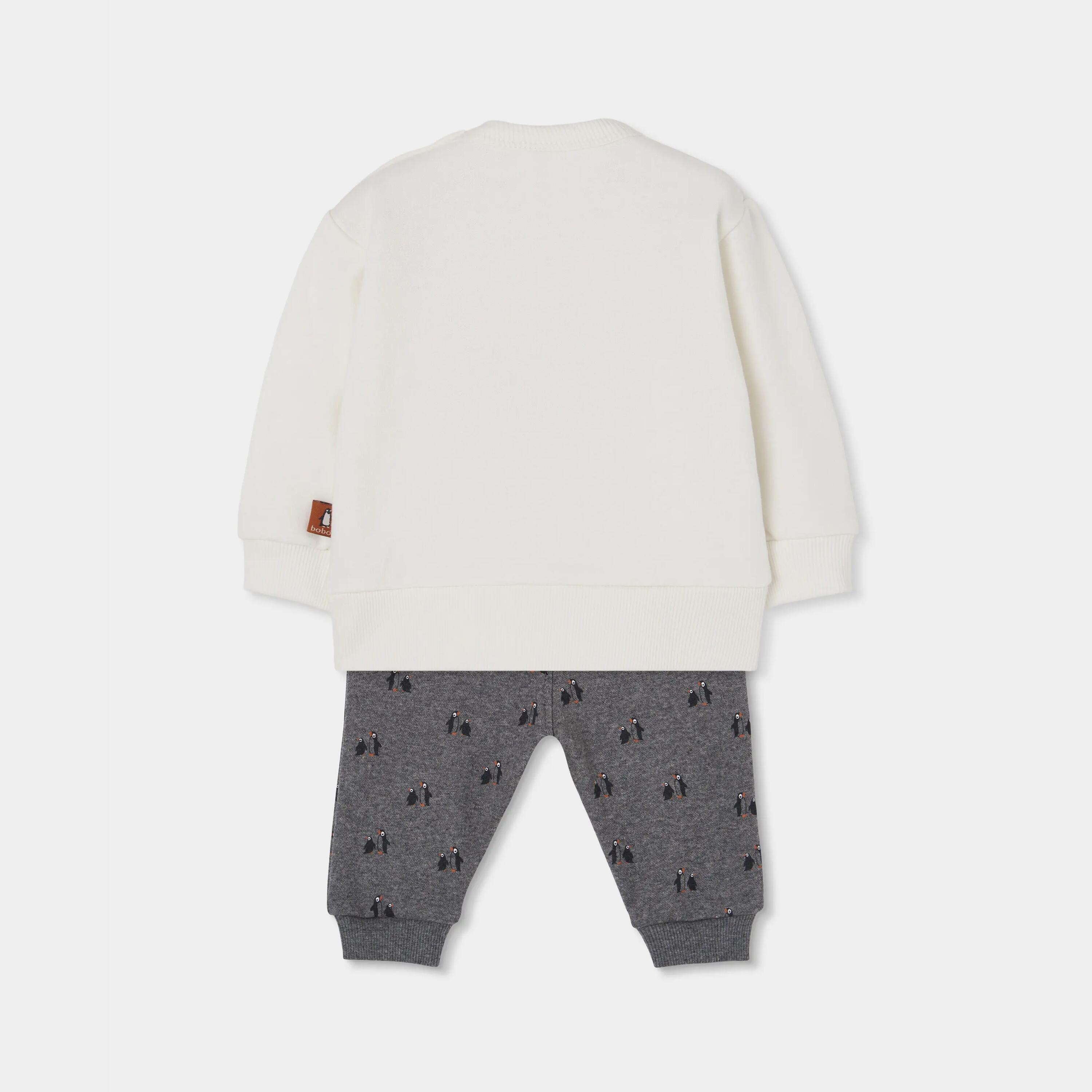 Conjunto punto bebé niño blanco estampado pingüinos 2/7