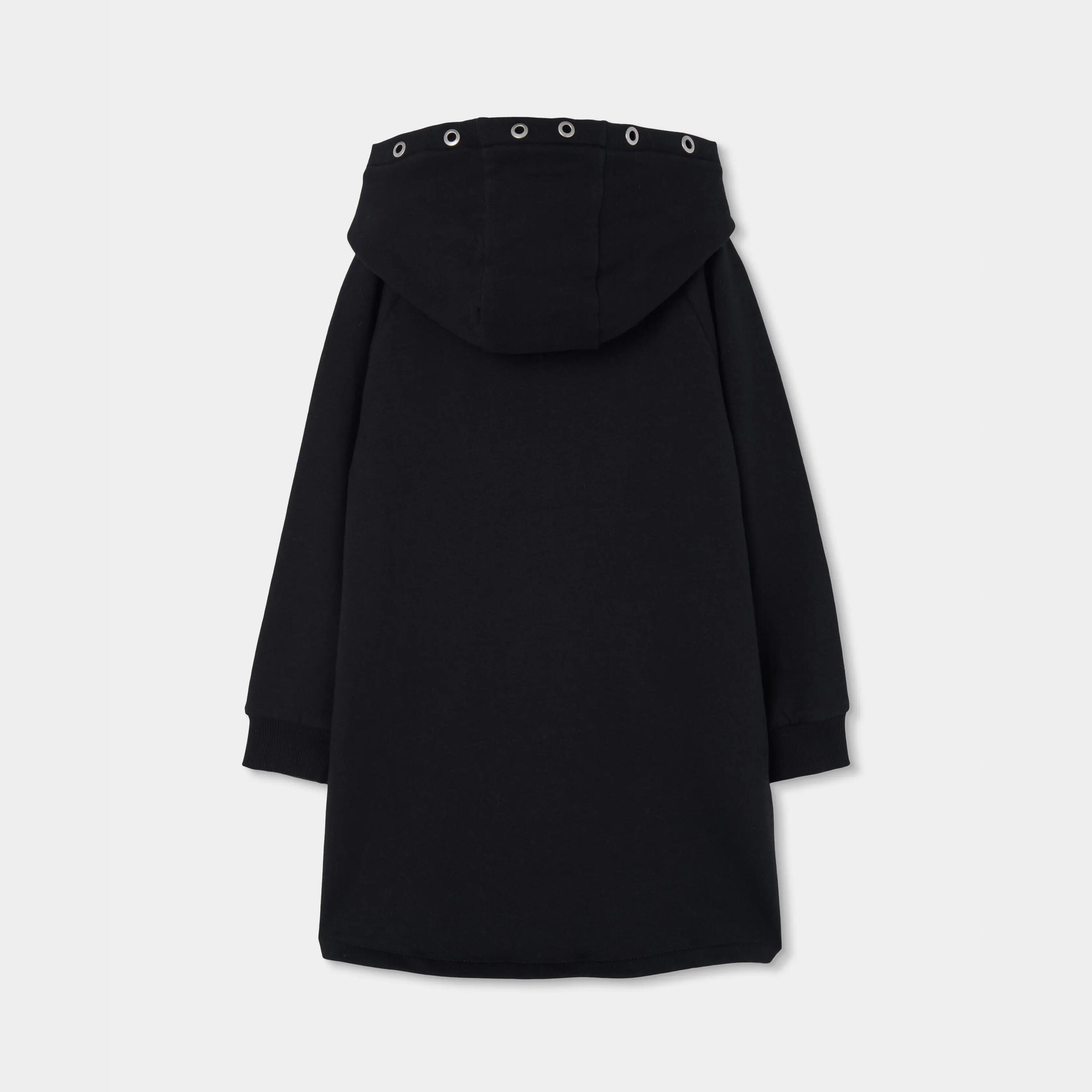 Vestido felpa negro con estrella y capucha 2/4