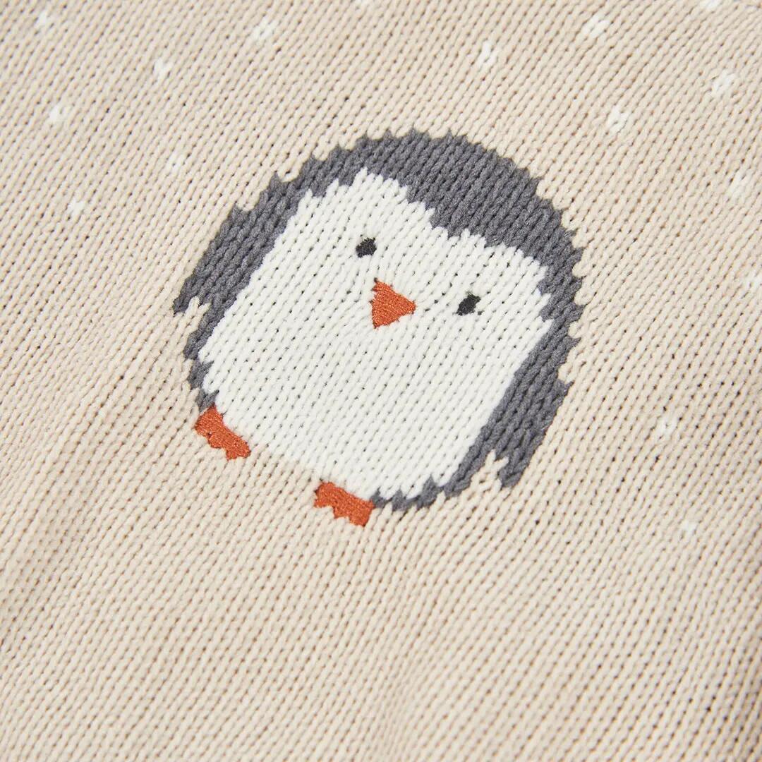 Conjunto bebé beige estampado de pingüino 7/7