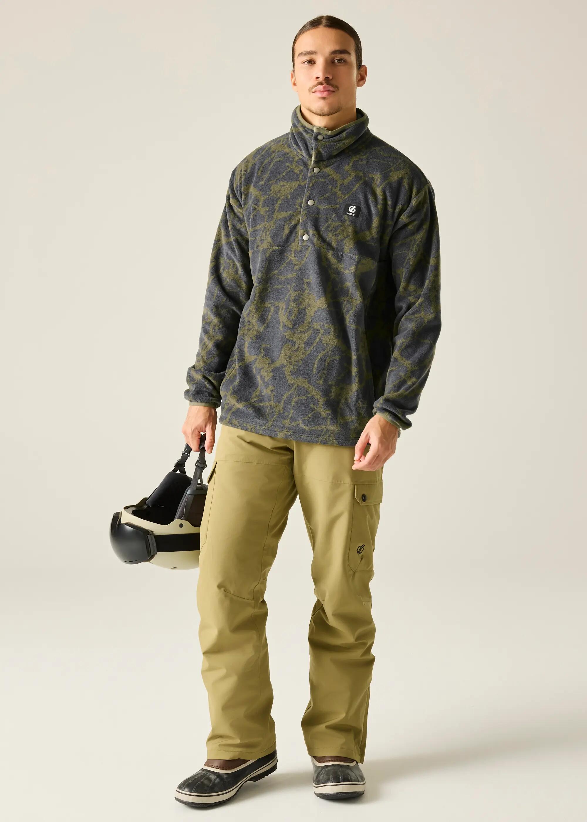Herren-Fleecejacke mit Print und halbem Reißverschluss 3/6