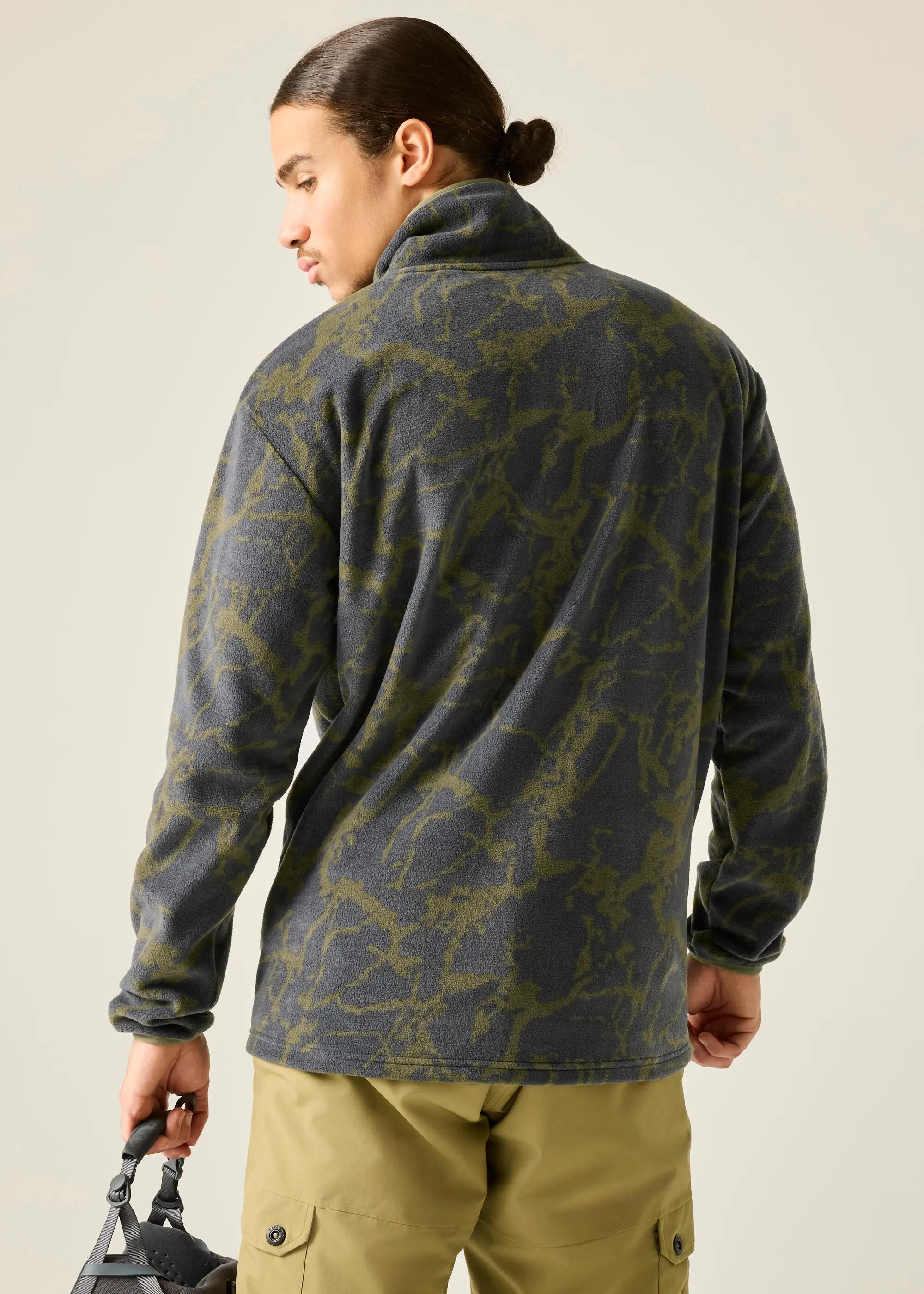 Herren-Fleecejacke mit Print und halbem Reißverschluss 2/6