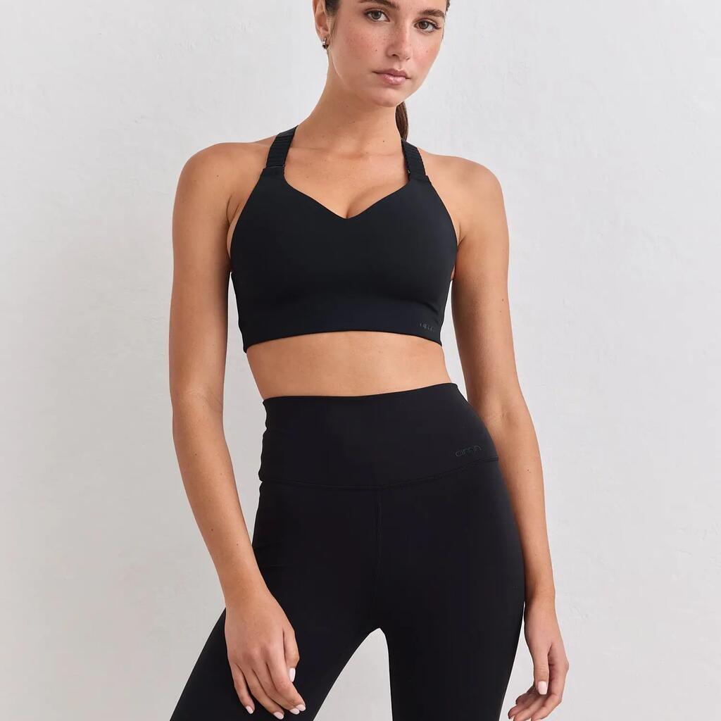Women's Sports Bra High-Support Moisture-Wicking Crossback Essential Black