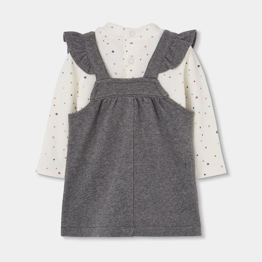 Conjunto punto bebé niña gris vigoré con pingüino 2/7