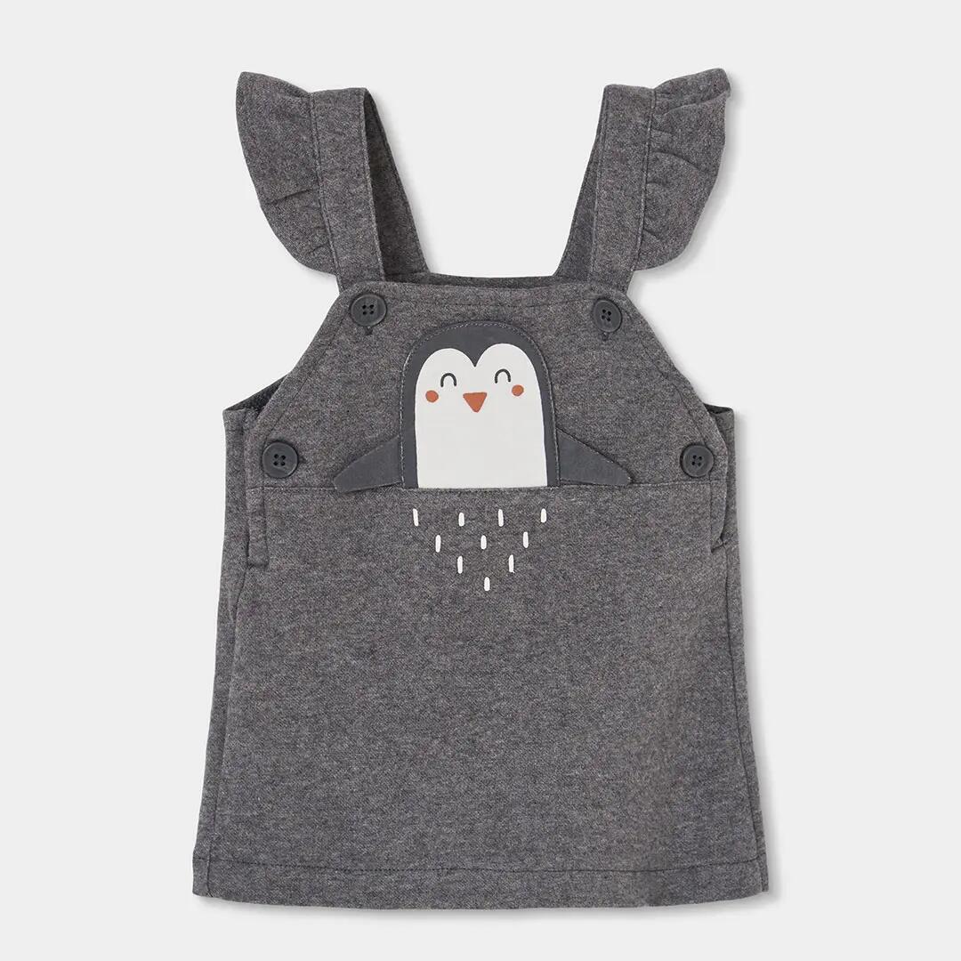 Conjunto punto bebé niña gris vigoré con pingüino 4/7