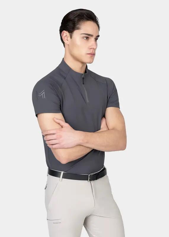 Camiseta Base Manga Corta Hombre Equitación Maximilian Code Grafito 4/7