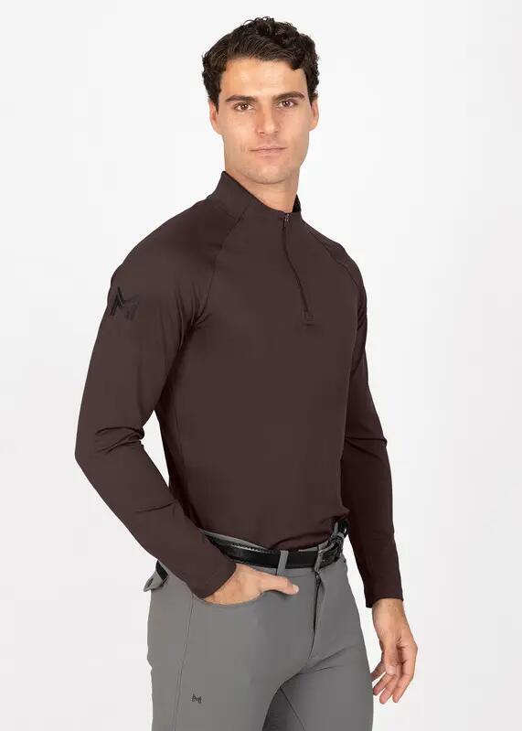 Camiseta Base Manga Larga Hombre Equitación Maximilian Code Chocolate 4/7