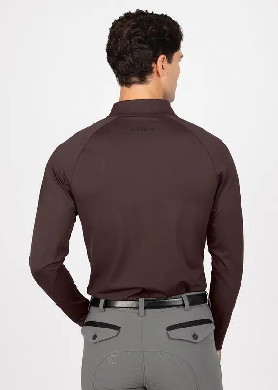 Camiseta Base Manga Larga Hombre Equitación Maximilian Code Chocolate 3/7