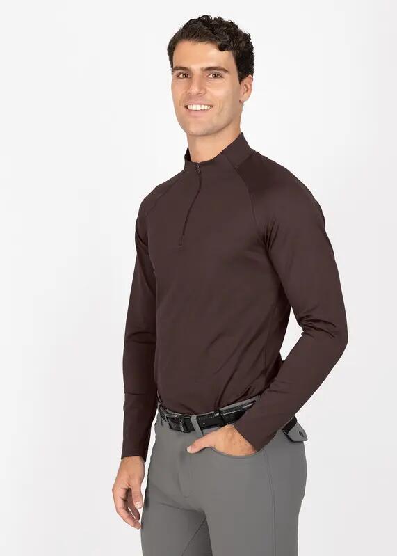 Camiseta Base Manga Larga Hombre Equitación Maximilian Code Chocolate 2/7