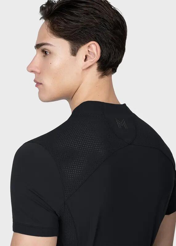Camiseta Base Manga Corta Hombre Equitación Maximilian Track Negro 6/7