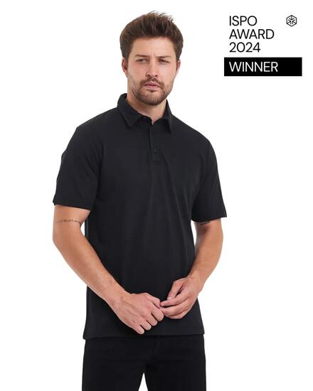 Polo - Koszulka z 100% Wełny Merino (170 g/m² - Piqué) M, Czarny