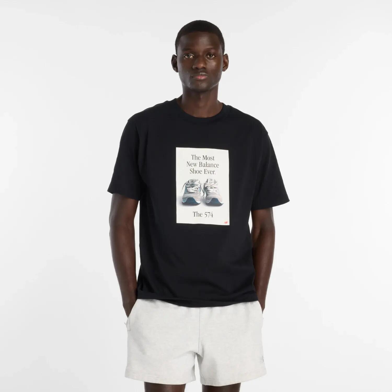 Męskie koszulka NEW BALANCE GRAPHIC T-SHIRT Black 1/1