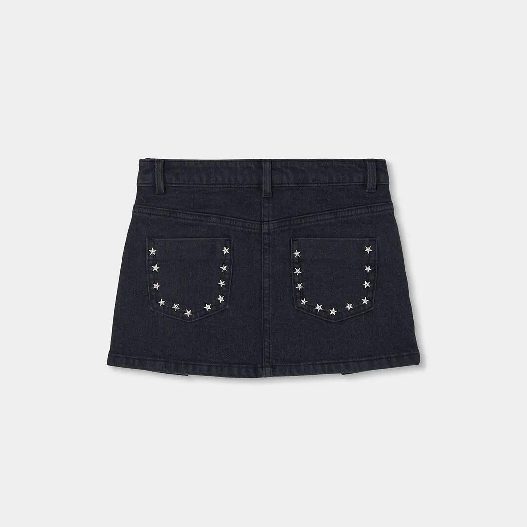 Falda denim negra con bolsillos 2/4