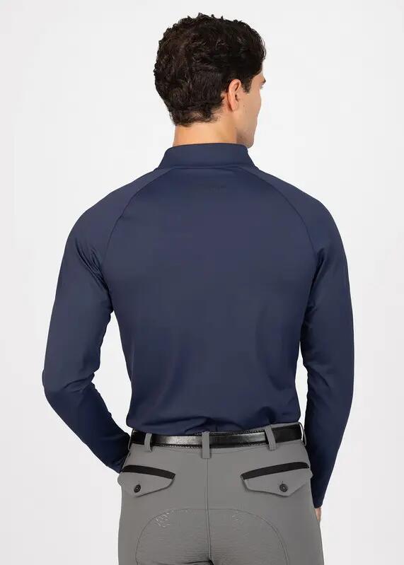 Camiseta Base Manga Larga Hombre Equitación Maximilian Code Marino 3/7